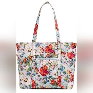 Vera Bradley Sea Air Floral Cotton Deluxe Commuter Tote Bag